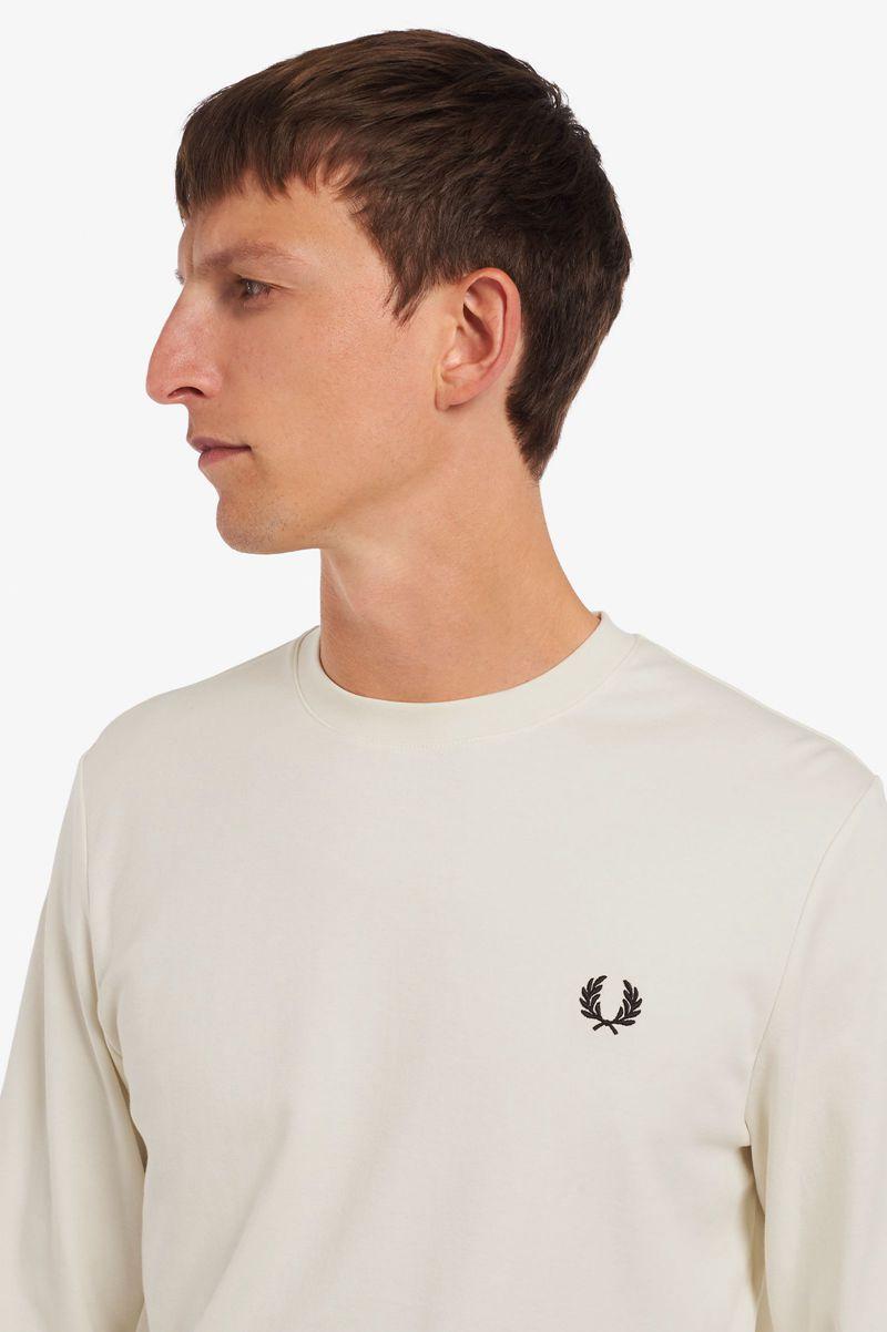 White Fred Perry Striped Cuff Long Sleeve Men's T Shirts | PH 1771DFMN